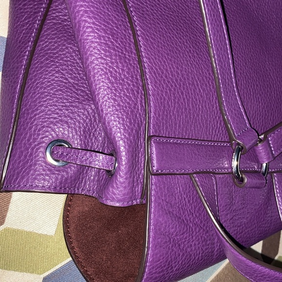 Coach KLEO C5648 Pebble Leather Backpack DARK AMETHYST Purple - Picture 9 of 12